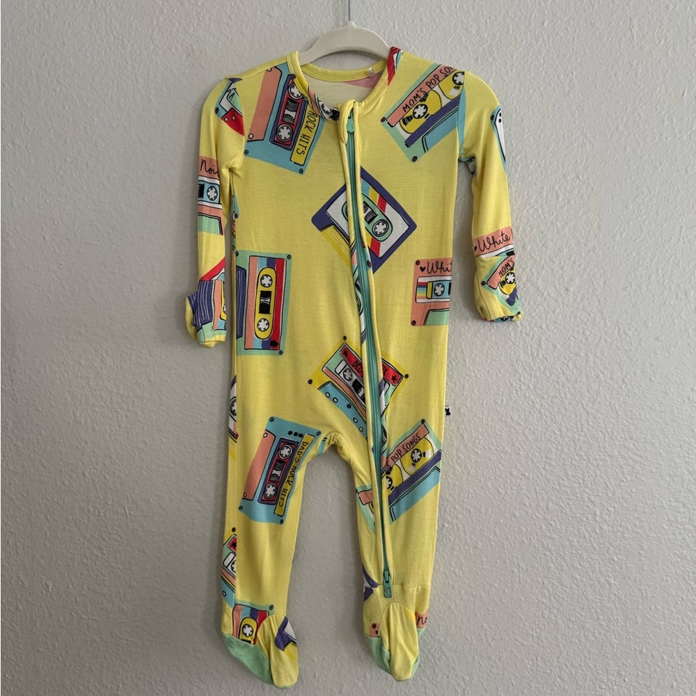 Kiki + Lulu Yellow Cassette Print Onesie Size 3-6 Months